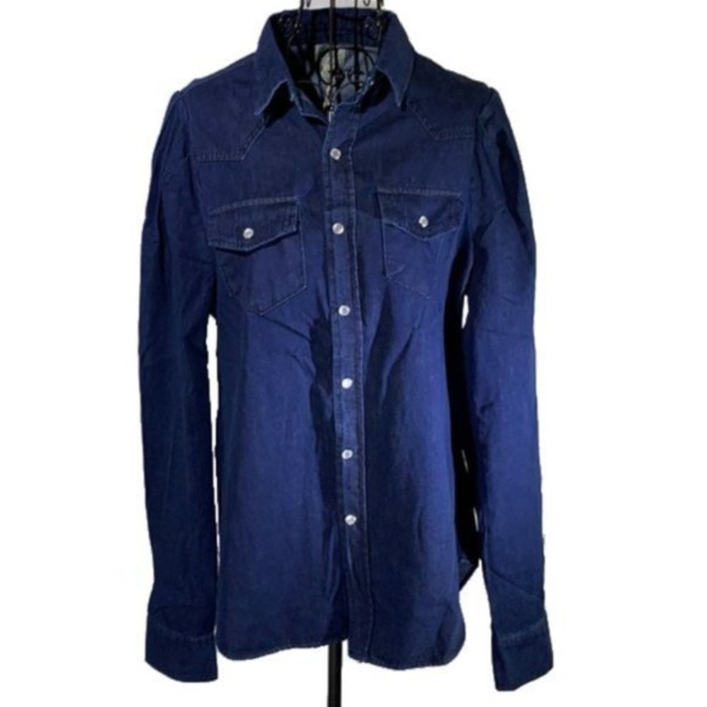 TORN by Ronny Kobo | Denim Snap Button Top…